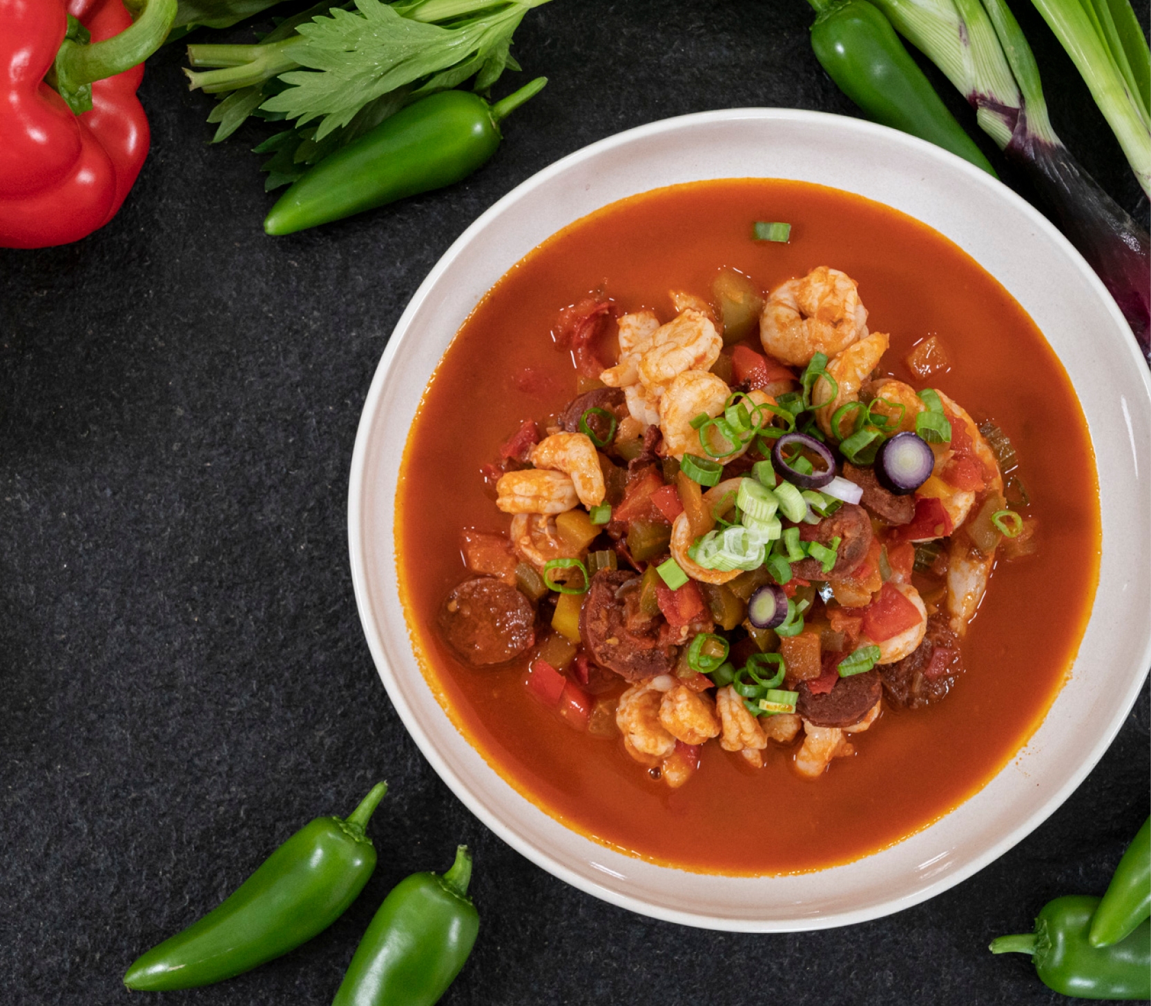 Paprika-Shrimp-Gumbo mit Chorizo